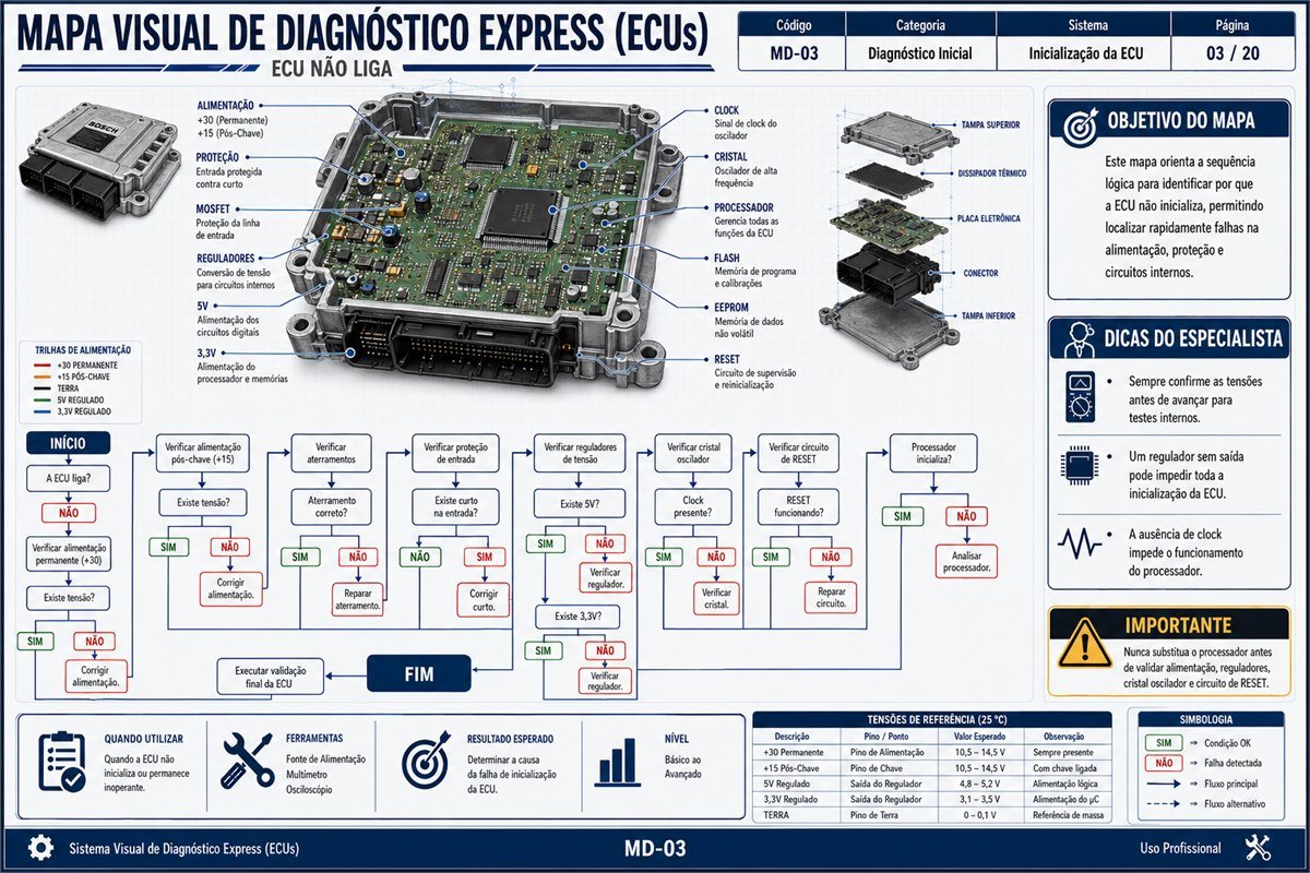 Mapa visual de diagnóstico MD-03 em destaque